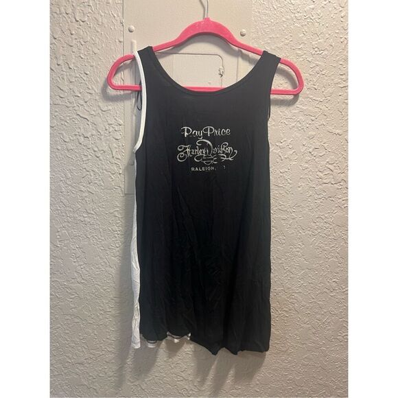 Harley Davidson 2 Tone Tank Top Woman’s Large  Skull Print - Picture 7 of 11